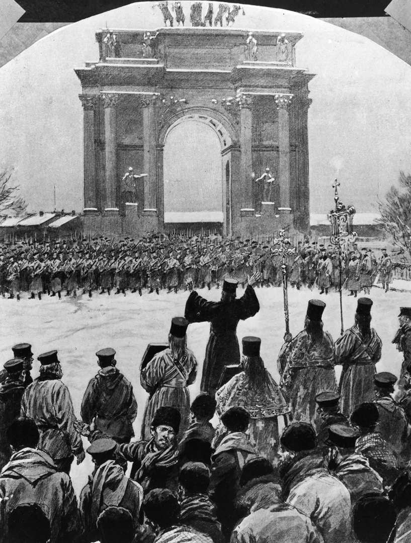 <p>Tsar Nicholas II’s troops massacre workers petitioning for fairer labour conditions. Russia’s eventual revolution, and adoption of communism, will influence African liberation politics up until the 1990s.</p>